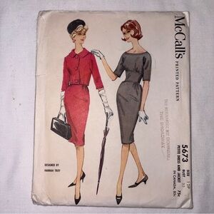 Vintage uncut 1960 McCall’s dress and jacket sewing pattern M5673 size 12p